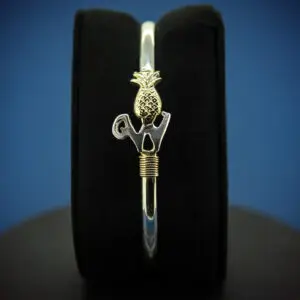 Williamsburg Bracelet Sterling Silver & 14k Gold Pineapple & “W” w/ wrap